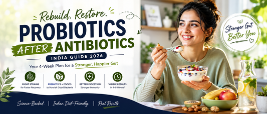 Probiotics after antibiotics India guide showing healthy gut recovery and digestive wellness
