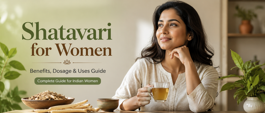 Indian woman learning about Shatavari benefits for hormonal balance, menstrual health and women's wellness