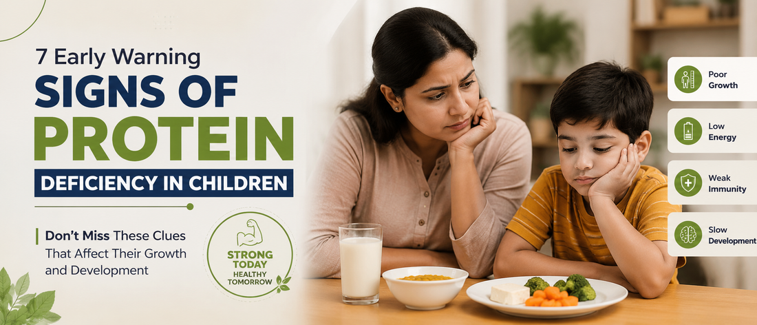 Signs of protein deficiency in children shown through an Indian mother observing her child's eating habits – Pure Nutrition India