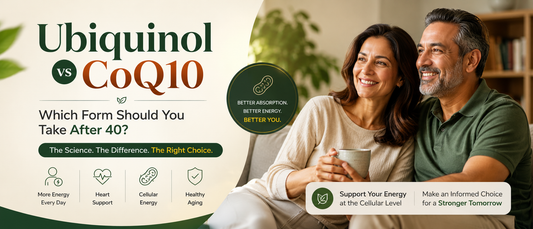Healthy Indian adults over 40 learning about ubiquinol supplement options for energy and healthy aging.
