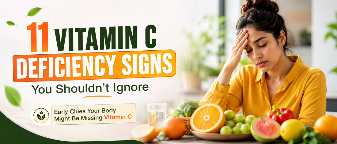 Vitamin C deficiency signs in Indian adult experiencing fatigue and low immunity