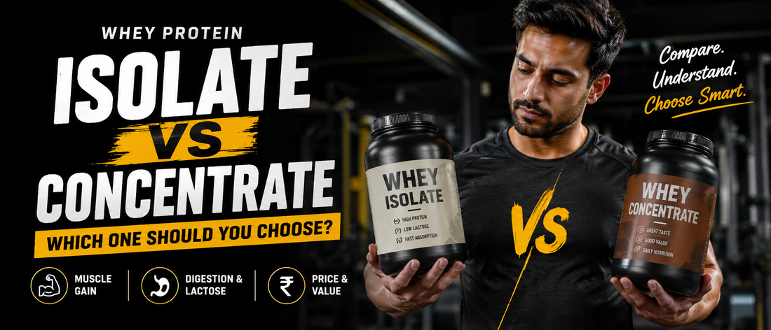 Whey protein isolate vs concentrate comparison for muscle gain, lactose, digestion and price