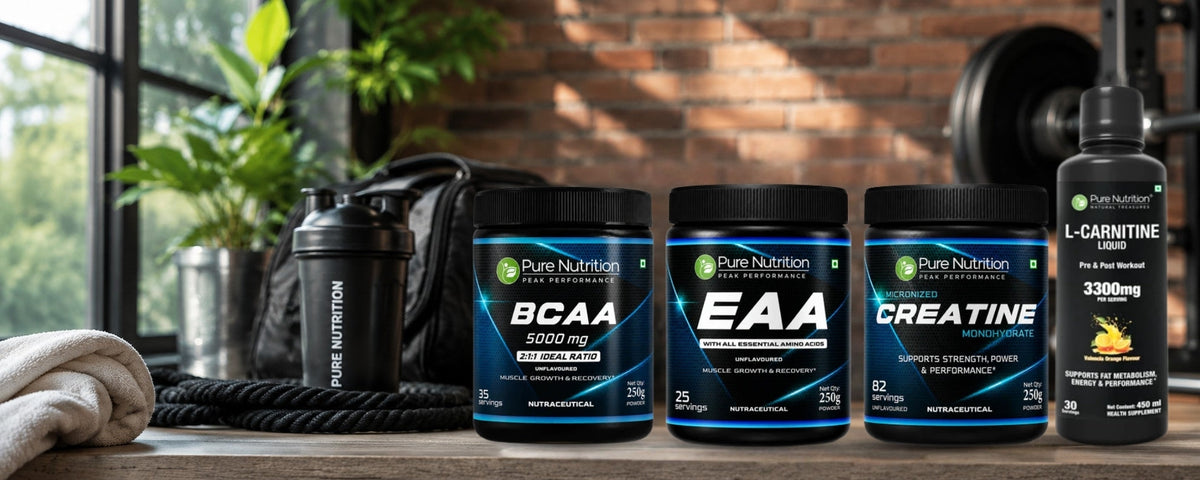 Pure Nutrition amino acid supplements with EAA, BCAA, L-Taurine and L-Carnitine