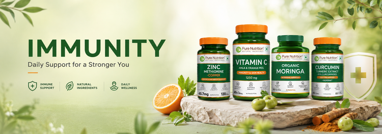 Immunity supplements for daily immune support featuring vitamin C, zinc, moringa and curcumin