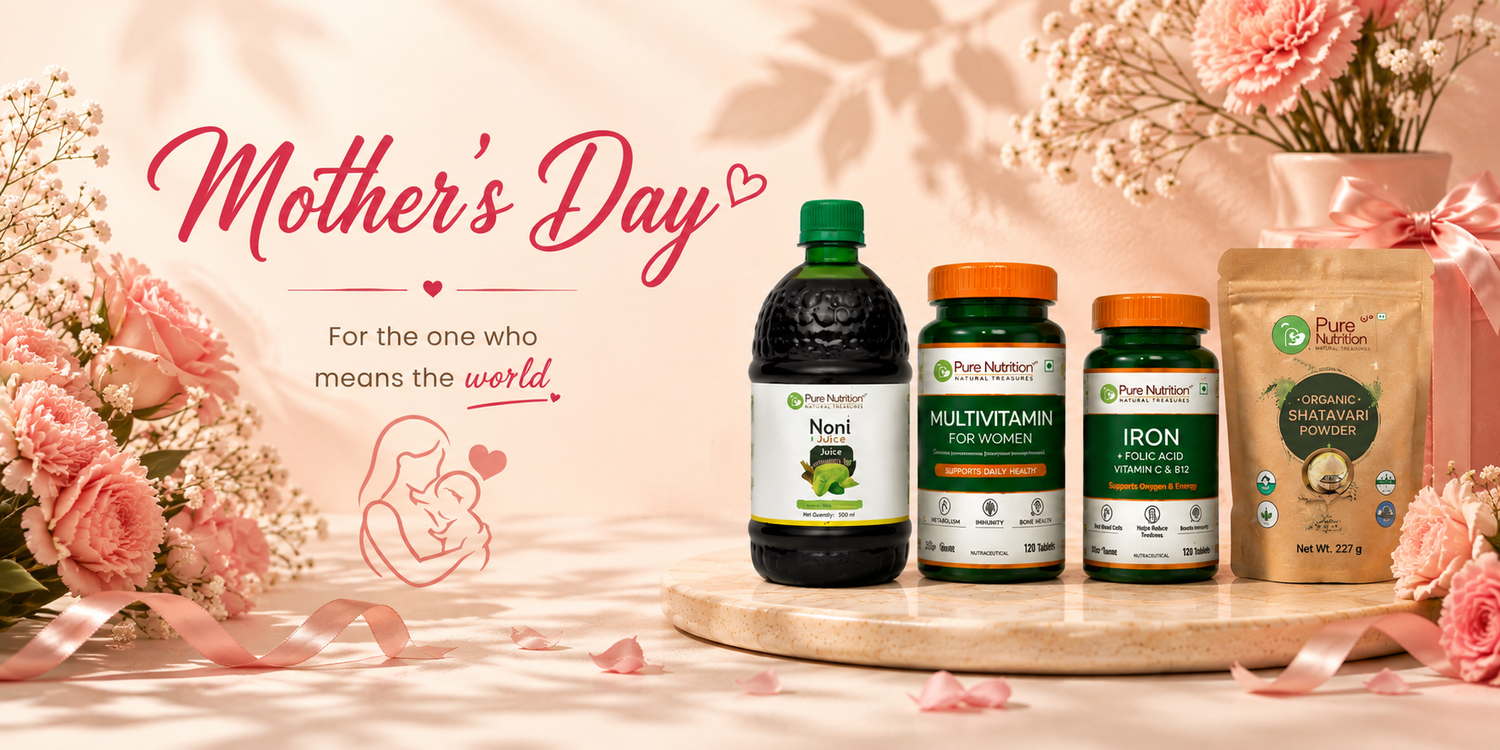 Mother's Day wellness gifts and women's health supplements by pure nutrition