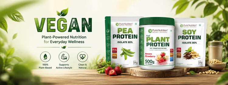 Vegan plant protein supplements by Pure Nutrition
