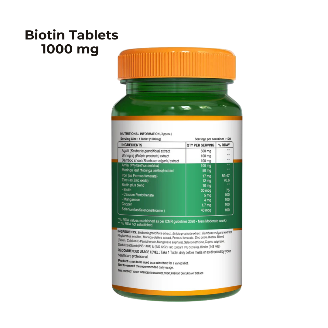 Complete Biotin Hair Care Solution Pack - Shampoo, Conditioner, and Biotin Tablets with Ayurvedic Extracts - 60 Tablets | Supports Healthy Hair Growth