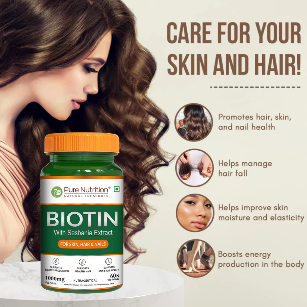 Complete Biotin Hair Care Solution Pack - Shampoo, Conditioner, and Biotin Tablets with Ayurvedic Extracts - 60 Tablets | Supports Healthy Hair Growth