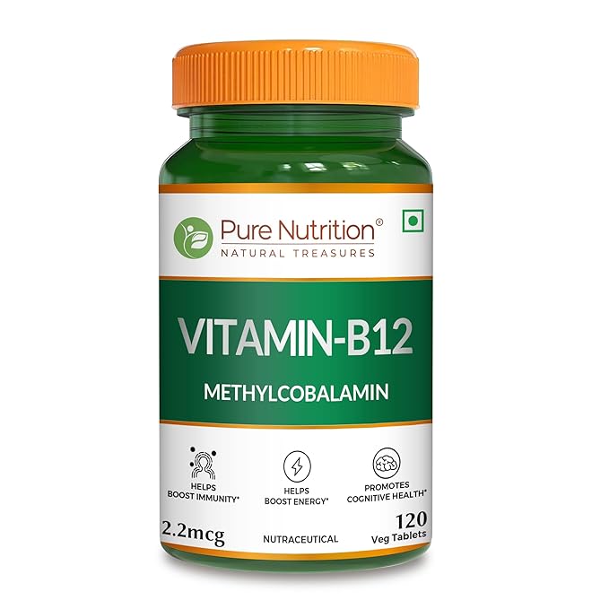 Vitamin B12 from Methylcobalamin - 120 Vegetarian Tablets | Supports Energy and Overall Wellness for Men and Women