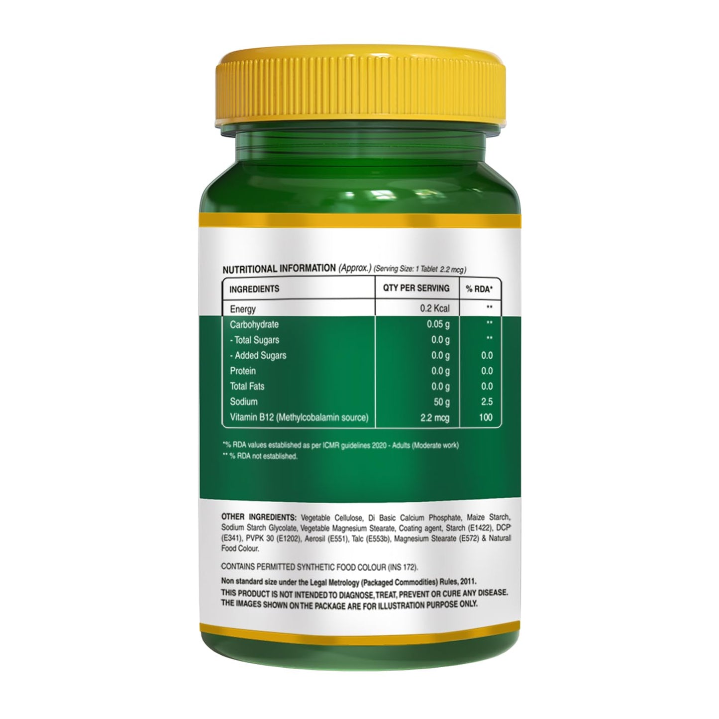 Vitamin B12 from Methylcobalamin - 120 Vegetarian Tablets | Supports Energy and Overall Wellness for Men and Women