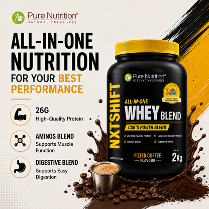 NXTShift All-in-One Whey Protein Blend – 26g Protein | 2kg Pack
