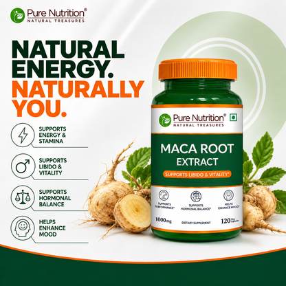Maca Root Capsules 1000mg | Peruvian Maca Extract | 120 Veg Tablets