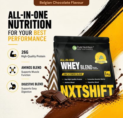 NXTShift All-in-One Whey Protein Blend  26g Protein | 1kg | Complete Formula
