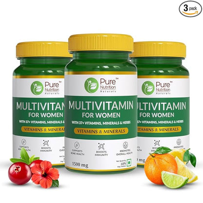 Multivitamin for Women 1500mg - 30 Vegetarian Tablets | 37+ Vitamins, Minerals, and Herbs for Overall Wellness