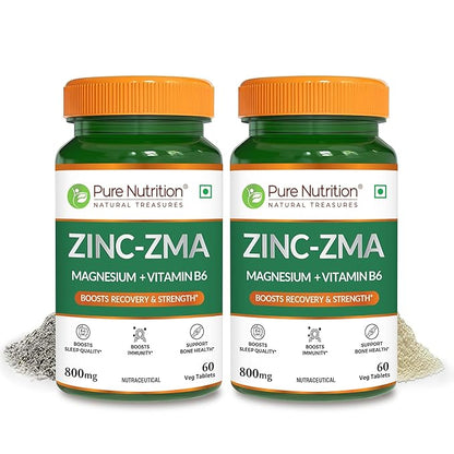 Zinc ZMA 800mg – 60 Veg Tablets with Zinc, Magnesium & Vitamin B6