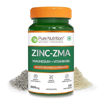 Zinc ZMA 800mg – 60 Veg Tablets with Zinc, Magnesium & Vitamin B6