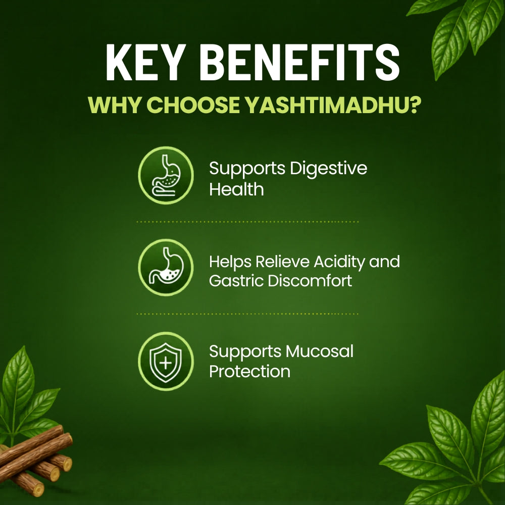 Pure Nutrition Yashtimadhu Tablets | Licorice Root Herbal Support for Digestive & Respiratory Wellness | Ayurvedic Supplement 