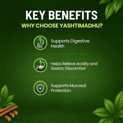 Pure Nutrition Yashtimadhu Tablets | Licorice Root Herbal Support for Digestive & Respiratory Wellness | Ayurvedic Supplement 