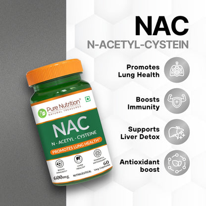 NAC 600mg | N-Acetyl Cysteine Capsules | Antioxidant Support Formula