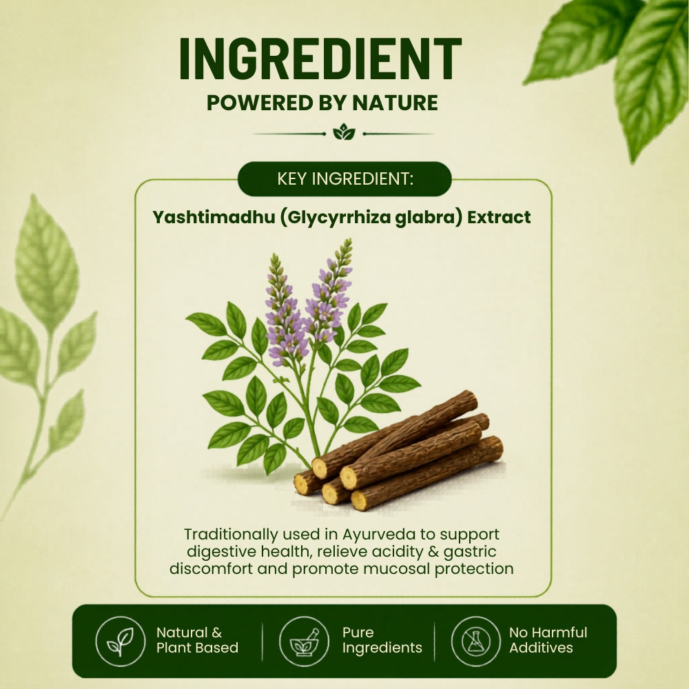Pure Nutrition Yashtimadhu Tablets | Licorice Root Herbal Support for Digestive & Respiratory Wellness | Ayurvedic Supplement 