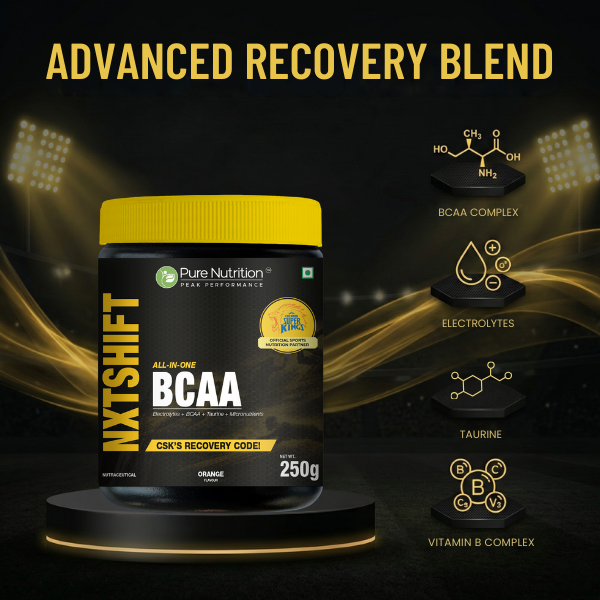 Peak Performance All-in-One BCAA Powder | 2:1:1 BCAA + Electrolytes + Taurine + Micronutrients | Orange Flavour| Orange Flavour| 250 g