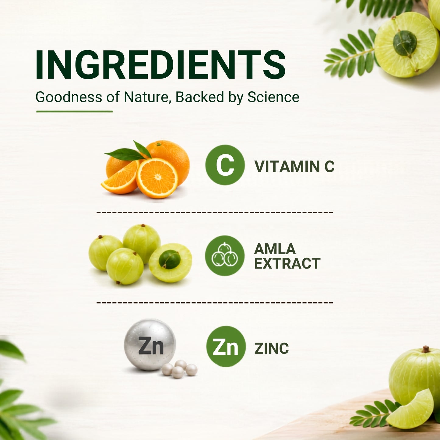 Vitamin C with Amla Extract + Zinc Supplement | Boost Immunity | Support In Skin & bone Health - 60 Veg Tablets