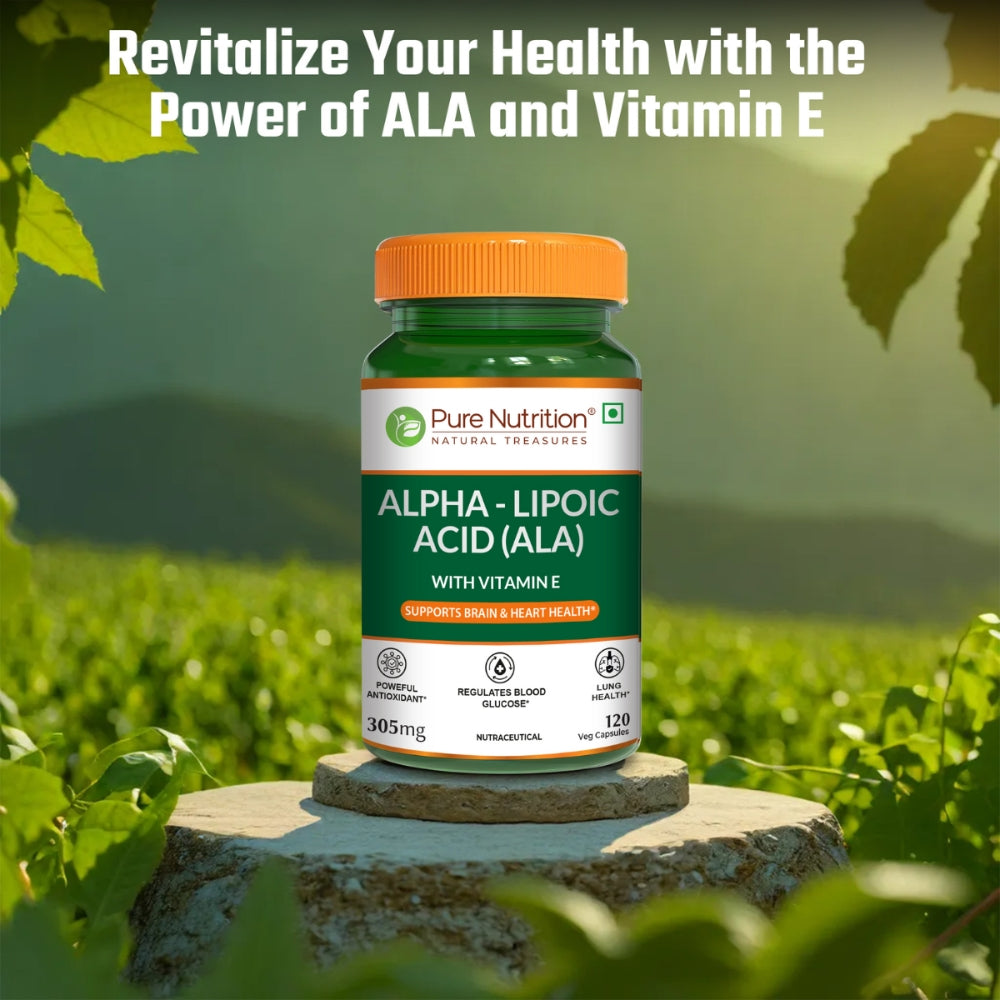 Alpha Lipoic Acid (ALA) 300 mg with Vitamin E | 120 Veg Capsules