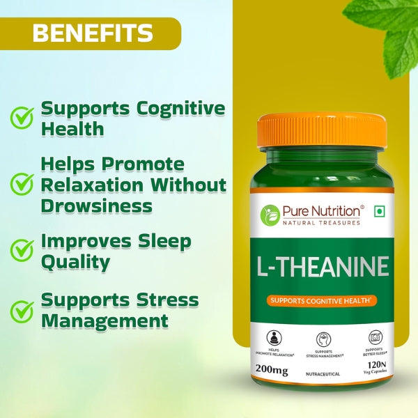 L-Theanine 200mg | Amino Acid Supplement | Cognitive & Relaxation Support