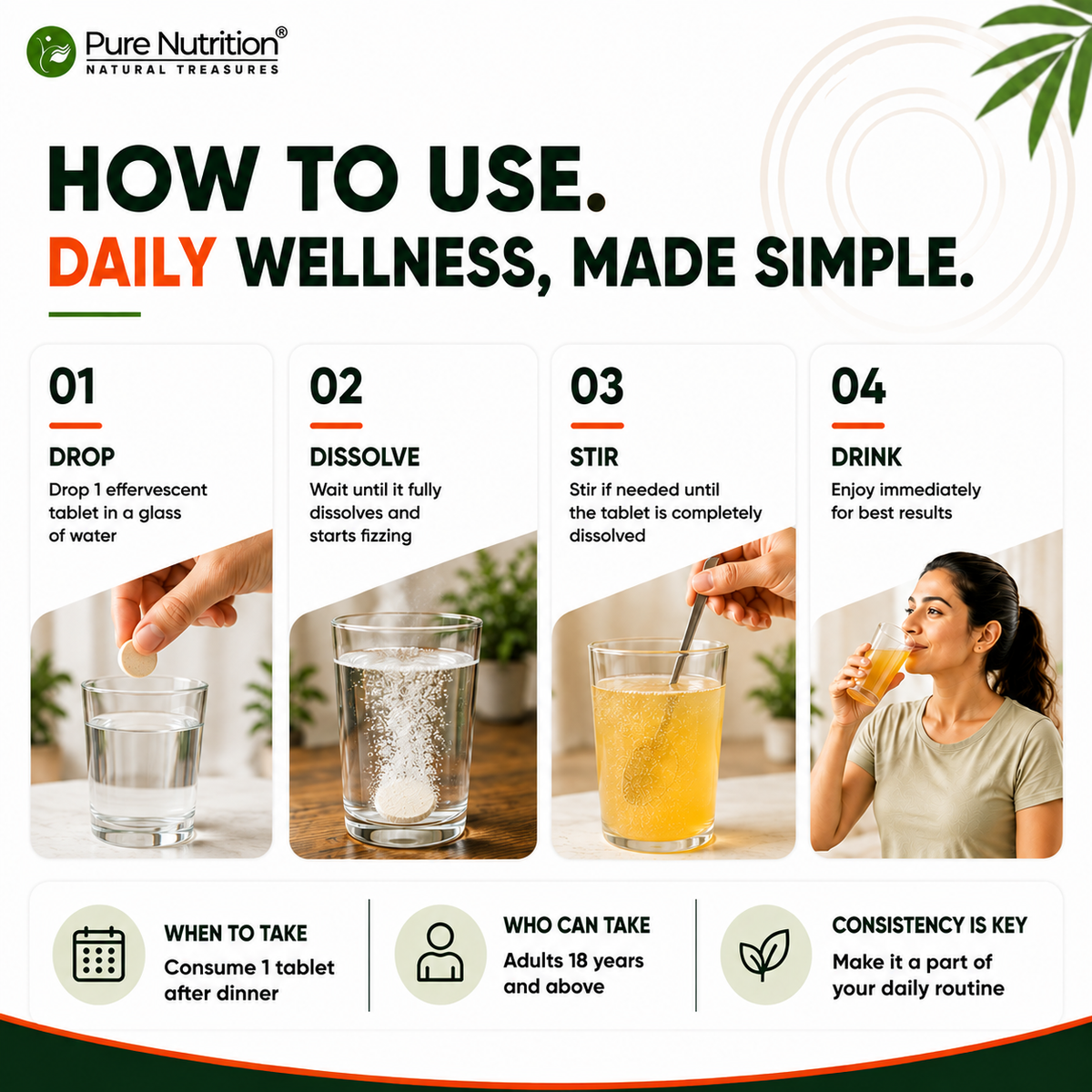 Vitamin C with Amla & Zinc For Immunity & Skin Care |Orange Flavour - 20 Effervescent Tablets