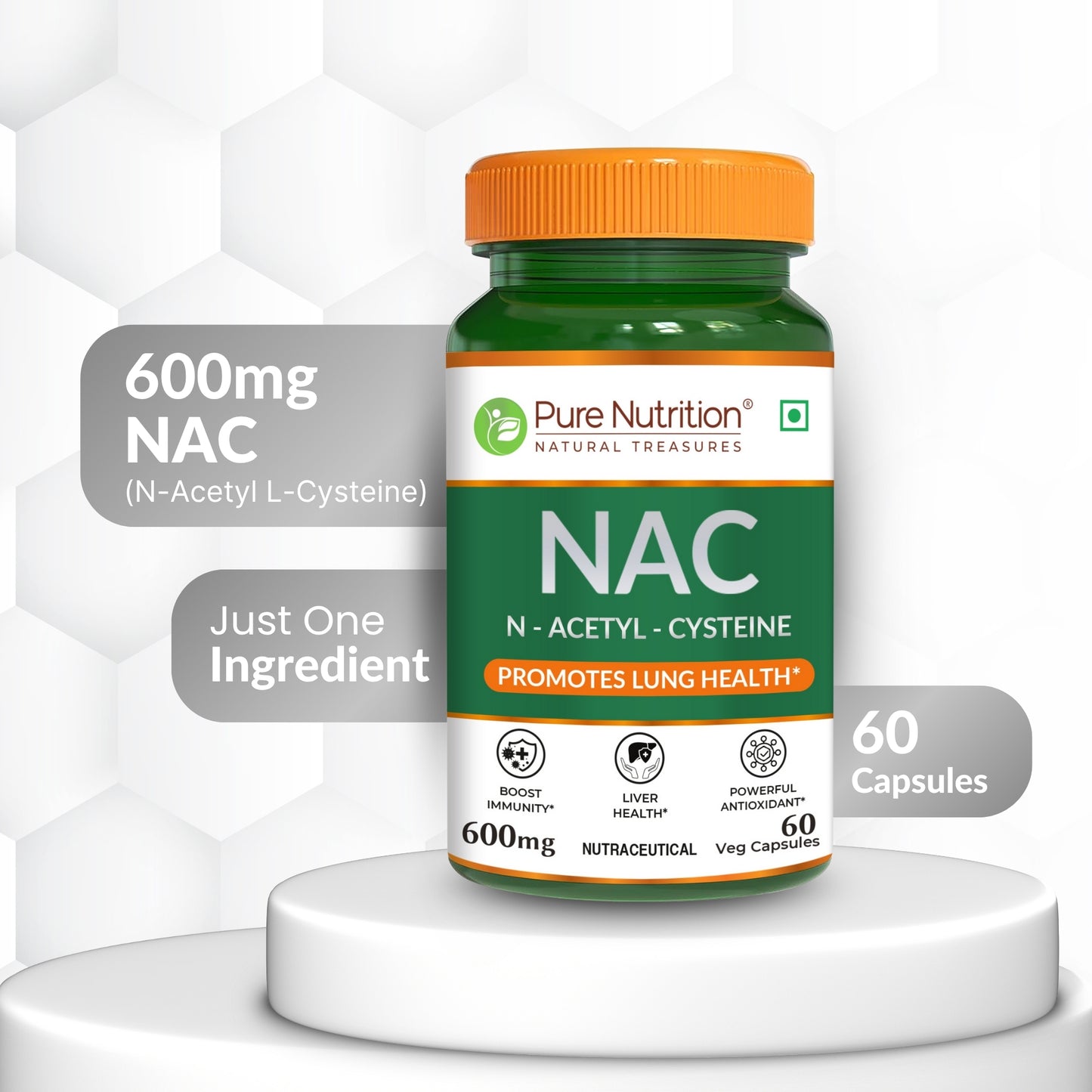 NAC 600mg | N-Acetyl Cysteine Capsules | Antioxidant Support Formula