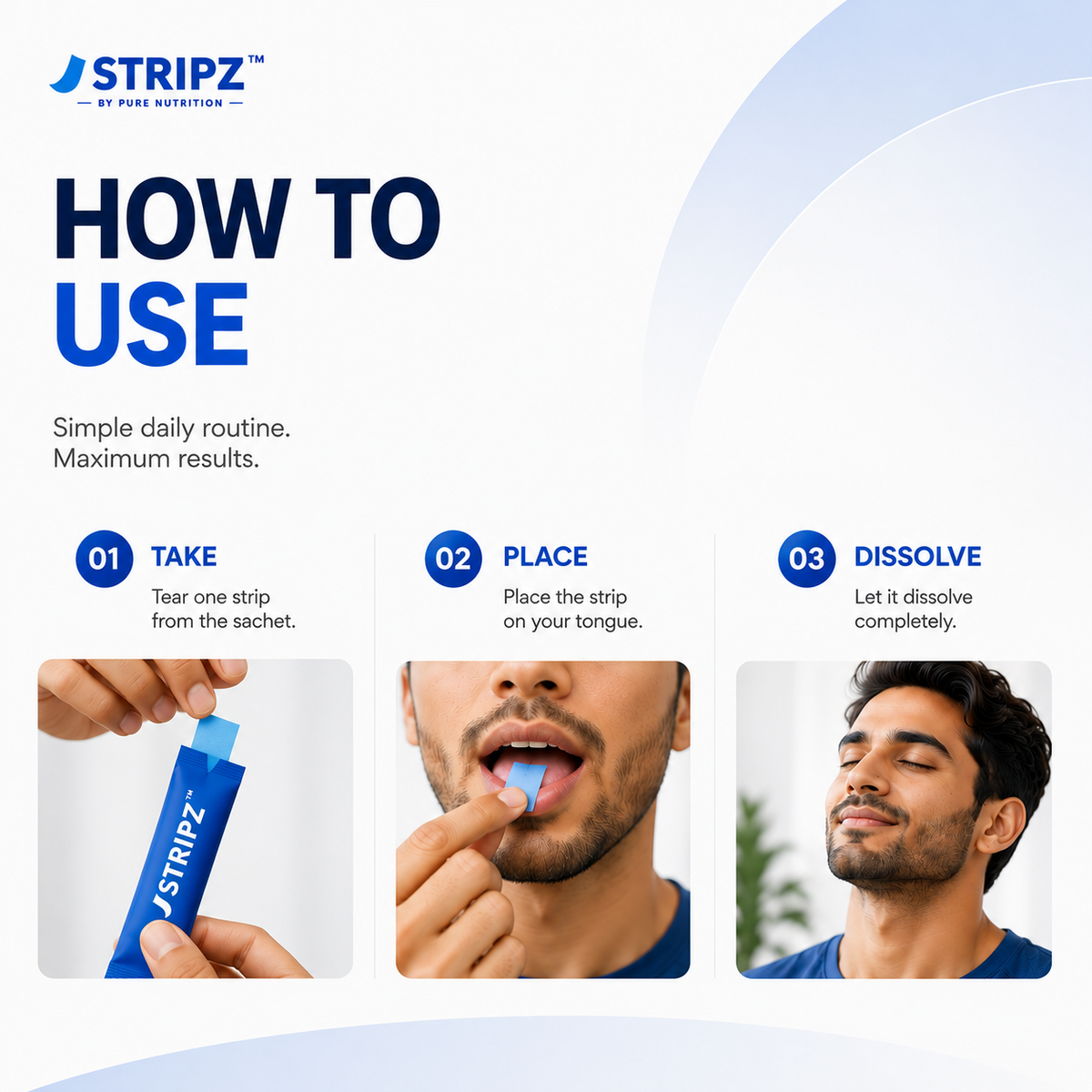 Stripz Max Perform-50mg Oral Thin Strips | Peppermint Flavour