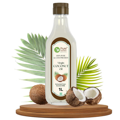 Virgin Coconut Oil 1000ml | Cold Pressed, 100% Pure & Unrefined | Good for Hair, Skin & Cooking