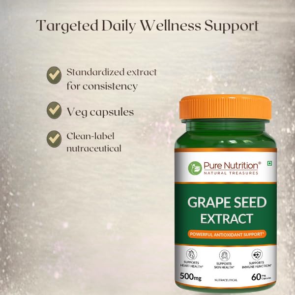 Grape Seed Extract 500mg  95% Polyphenols | Antioxidant & Vascular Health