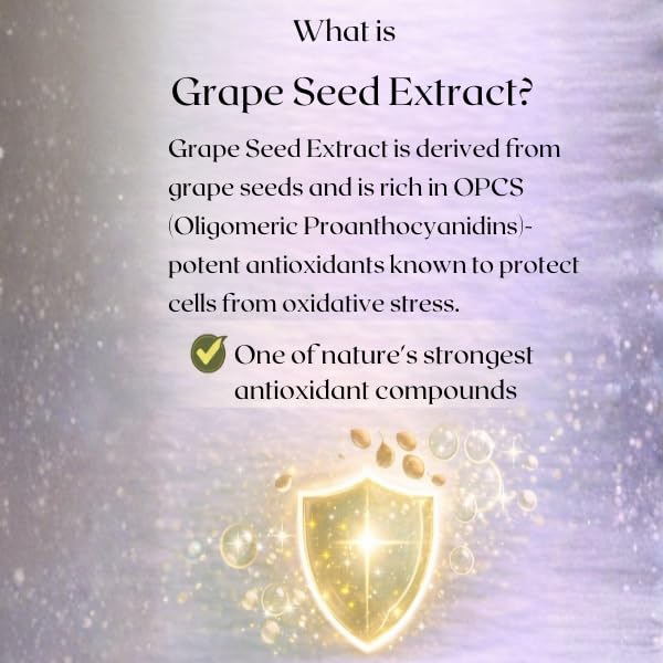 Grape Seed Extract 500mg  95% Polyphenols | Antioxidant & Vascular Health
