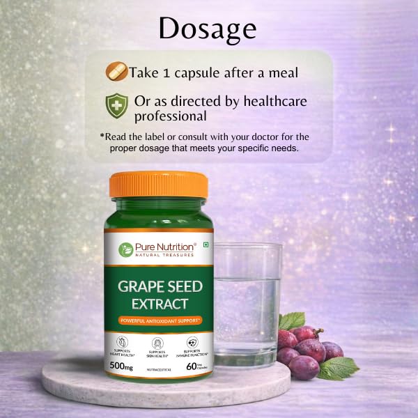Grape Seed Extract 500mg  95% Polyphenols | Antioxidant & Vascular Health