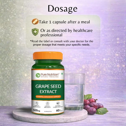 Grape Seed Extract 500mg  95% Polyphenols | Antioxidant & Vascular Health