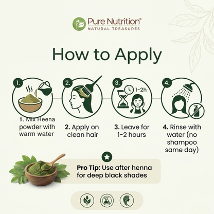Pure Nutrition Henna Powder for Natural Hair Coloring | Herbal Hair Care