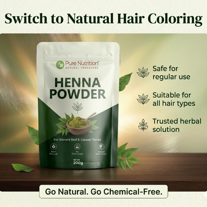 Pure Nutrition Henna Powder for Natural Hair Coloring | Herbal Hair Care