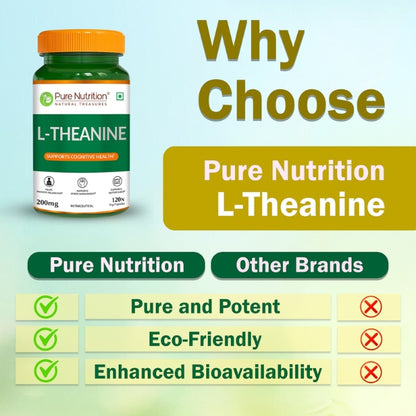 L-Theanine 200mg | Amino Acid Supplement | Cognitive & Relaxation Support