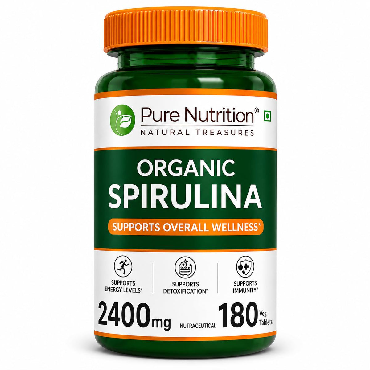 Spirulina Vegetarian Tablets  180 Count | Immunity, Energy & Superfood Nutrition