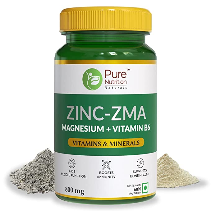 Zinc ZMA 800mg – 60 Veg Tablets with Zinc, Magnesium & Vitamin B6