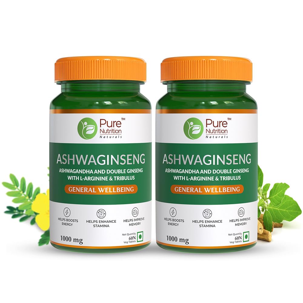 Ashwaginseng 60 Tabs– Energy & Improves Stamina with Ashwagandha, Ginseng & Herbal Extracts