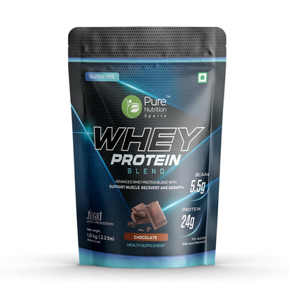 Whey Protein Blend 1kg | 24g Protein, 5.5g BCAA per Serving | Isolate & Concentrate