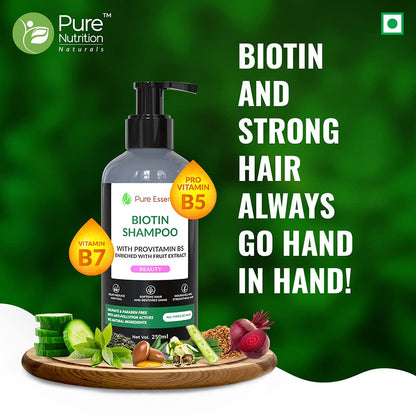 Biotin Shampoo with Provitamin B5 & Natural Fruit Extracts for Healthy Hair Growth & Strength - 250ml