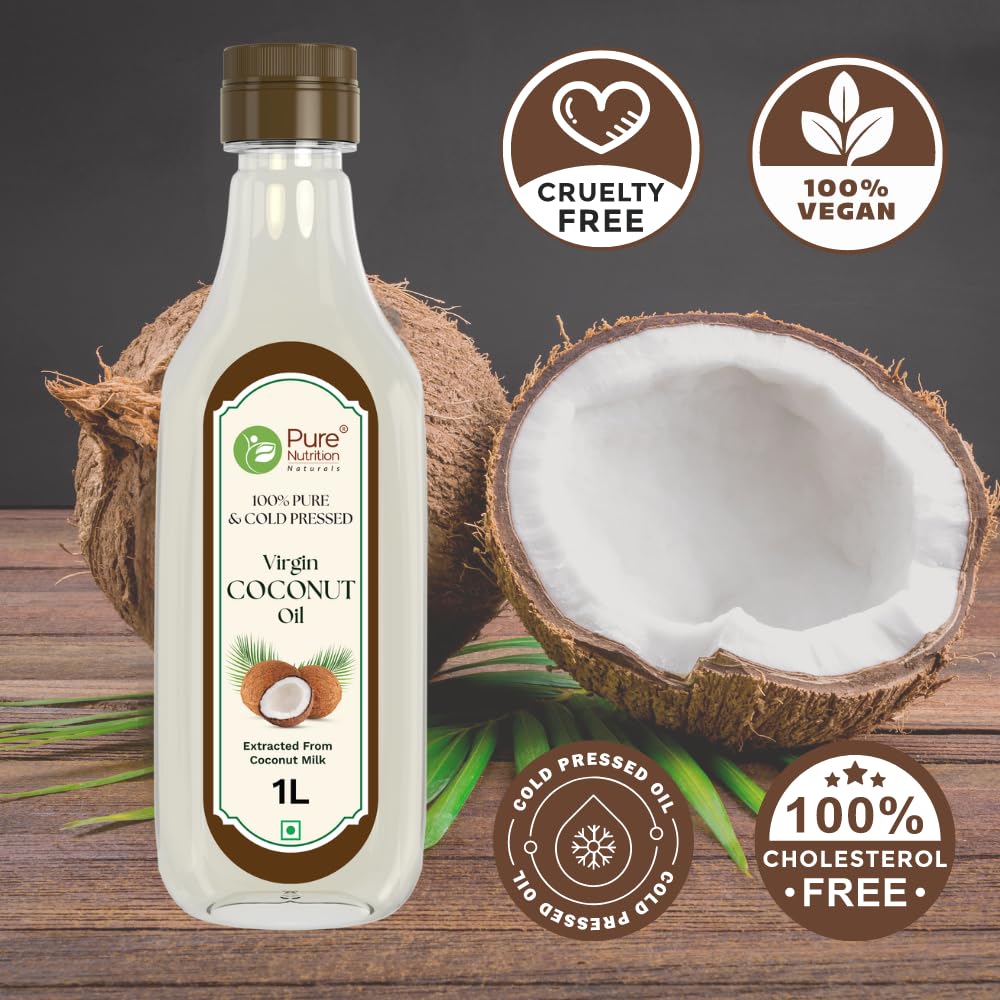 Virgin Coconut Oil 1000ml | Cold Pressed, 100% Pure & Unrefined | Good for Hair, Skin & Cooking