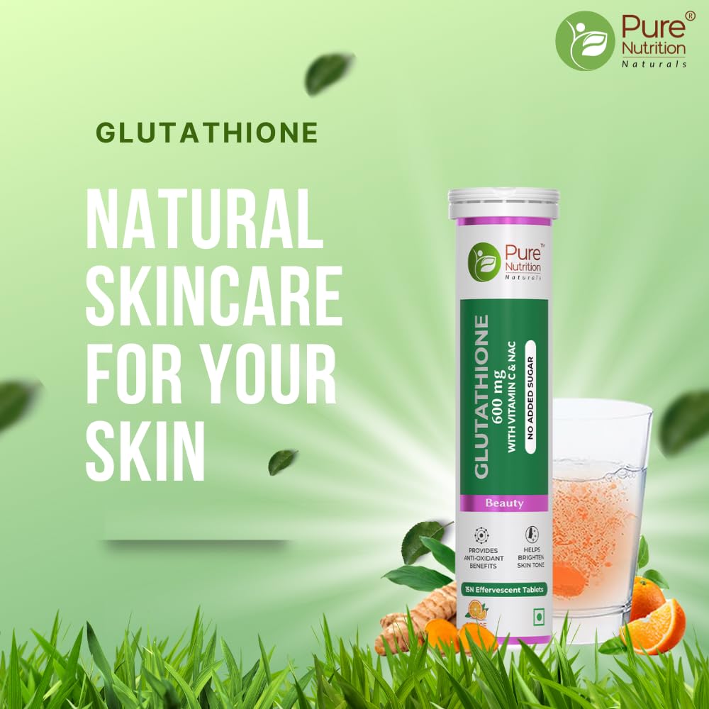 Glutathione 600mg with Vitamin C & Saffron | Skin Radiance, Glow & Pigmentation Reduction - 15 Effervescent Tabs