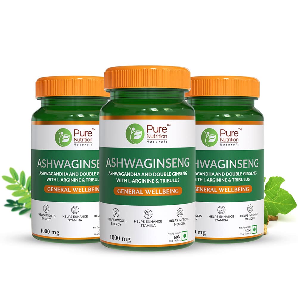 Ashwaginseng 60 Tabs– Energy & Improves Stamina with Ashwagandha, Ginseng & Herbal Extracts