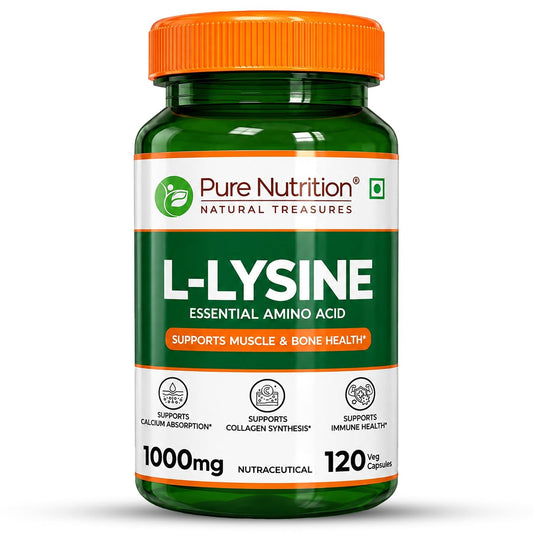 L-Lysine 1000mg Capsules  Immune Support, Muscle Strength & Calcium Utilization
