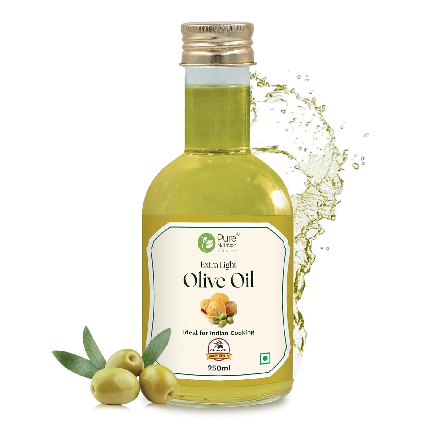 Extra Light Olive Oil - 250ml | 100% Pure & Edible | Ideal for Indian Cooking and Good for Skin