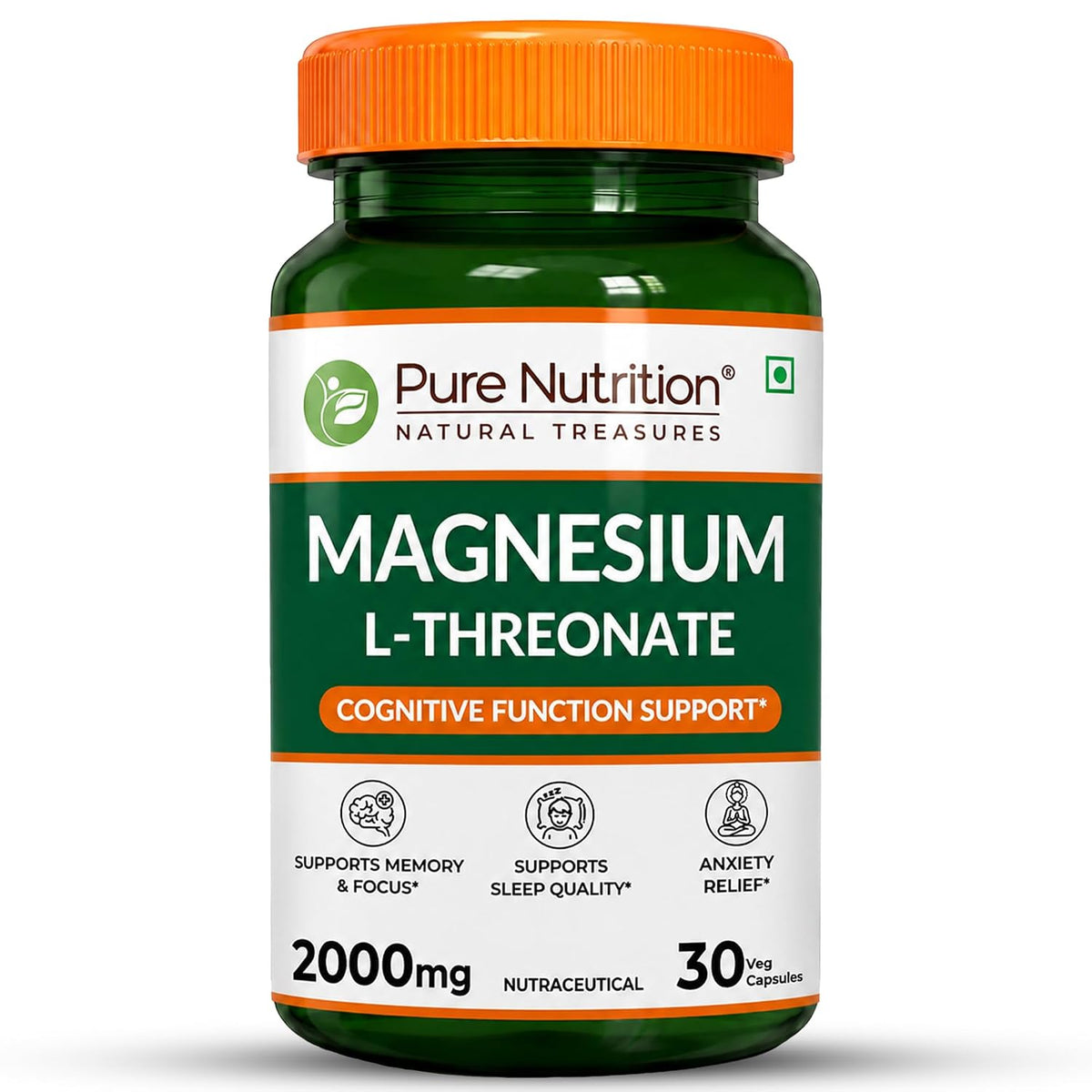 Magnesium L-Threonate  Brain, Memory & Focus Support | 30 Veg Capsules